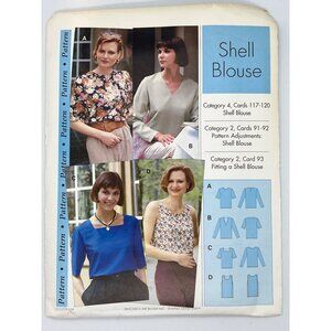 Vintage Step by Step Shell Blouse Sewing Pattern Misses Sizes 6-22 New